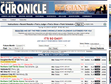 Tablet Screenshot of caninechronicleshowcalendar.com